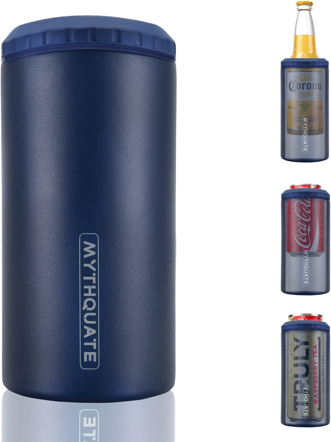 "Chill Out Buddy: The Ultimate 3-in-1 Can Cuddler for Your Beverages - Hugs Skinny Cans, Regular Cans, and Beer Bottles for 6 Hours of Frosty Fun (Navy Blue)"