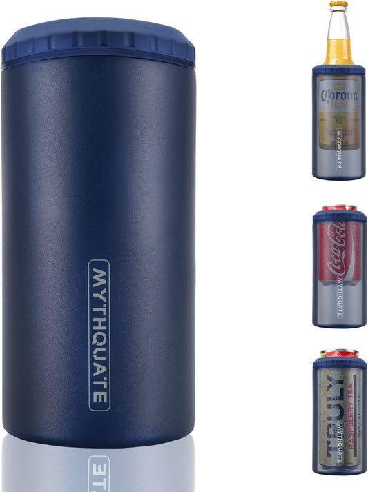 "Chill Out Buddy: The Ultimate 3-in-1 Can Cuddler for Your Beverages - Hugs Skinny Cans, Regular Cans, and Beer Bottles for 6 Hours of Frosty Fun (Navy Blue)"