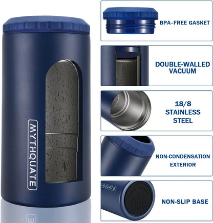 "Chill Out Buddy: The Ultimate 3-in-1 Can Cuddler for Your Beverages - Hugs Skinny Cans, Regular Cans, and Beer Bottles for 6 Hours of Frosty Fun (Navy Blue)"